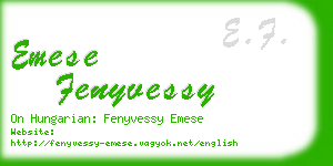 emese fenyvessy business card